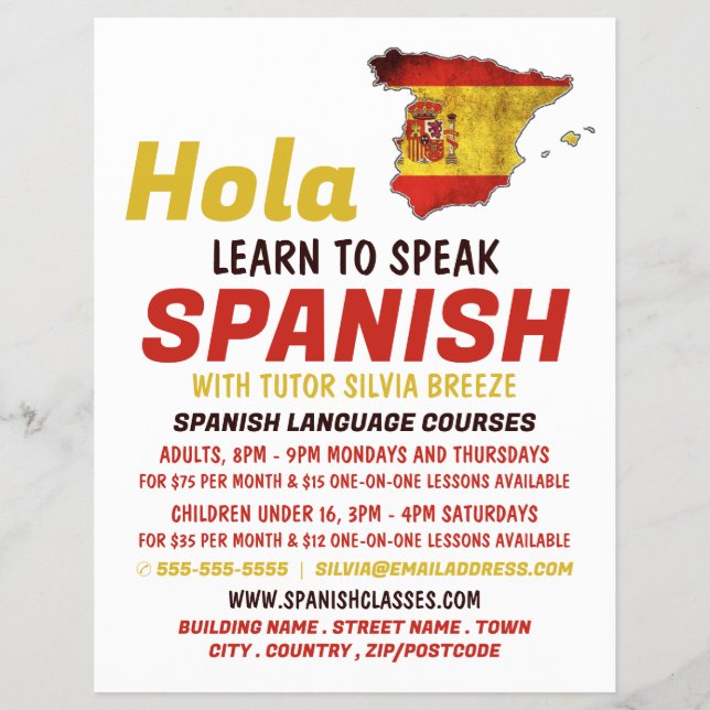 Flyer Hola Espanhol, Curso de Língua Espanhola (Frente)