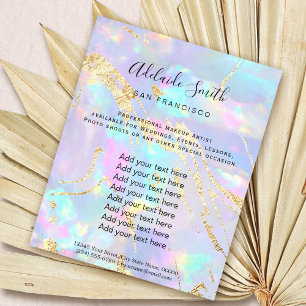 Flyer hológrafo FAUX de pedra opal