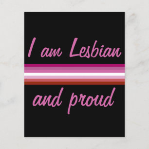 Flyer I am Leasbian and Proud Lesbian Flag on Black
