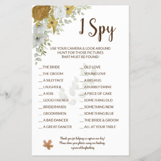 Flyer I Spy Boho Autumn Game Card Flye