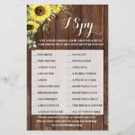 Flyer I Spy Sunflower Western Festa de casamento Game Ca
