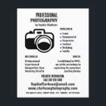 Flyer Ícone da câmera preta, fotógrafo, aluguer de fotog<br><div class="desc">Ícone De Câmera Preta,  Fotógrafo,  Folhetos De Publicidade De Fotografia Adjudicados Pela Loja De Cartão de visita.</div>