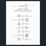 Flyer Ícone de Dia de Casamento Linha do Tempo Itinerári<br><div class="desc">Essa bela data do casamento e a carta de boas-vindas são perfeitas para qualquer casamento! Edite facilmente esta linha do tempo do ícone para acomodar uma variedade de eventos. Há ícones ocultos incluídos que você pode mover e ajustar em qualquer lugar na linha do tempo. Adicionar ou excluir eventos, se...</div>