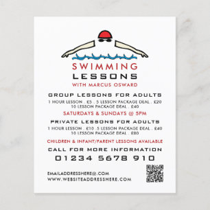 Flyer Ícone de Nadação Rápida, Anúncio de Lição de Nadaç