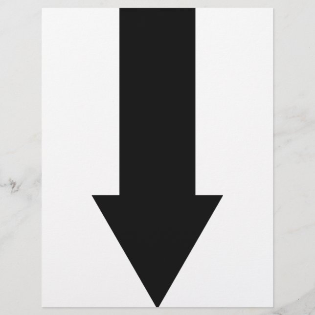 Flyer ícone de seta para baixo preto (Frente)