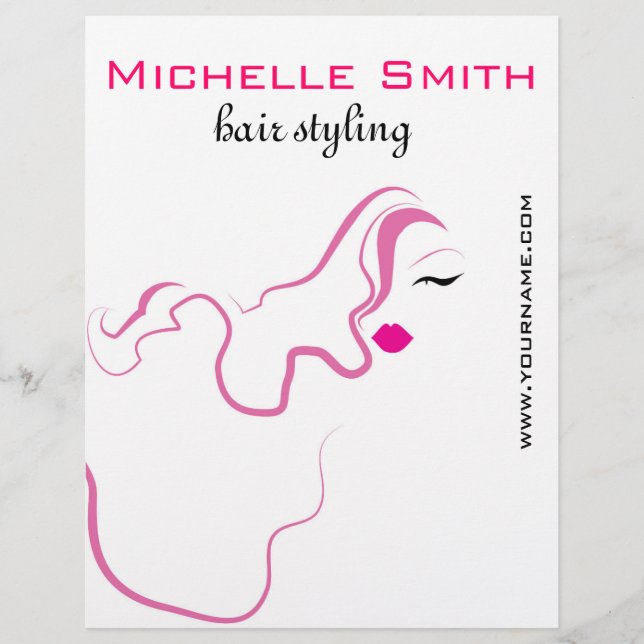 Flyer Ícone feminino adorável cabelo cor-de-rosa Brandin (Frente)