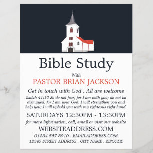 Flyer Igreja Steeple, Bíblia Cristã Advertido