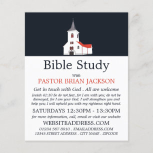 Flyer Igreja Steeple, Bíblia Cristã Advertido