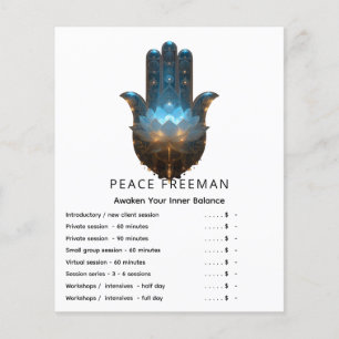 Flyer Iluminação do Lótus Design da Mão Hamsa