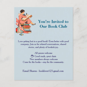Flyer Ilustração de Amante de Livros Antigos Lendo