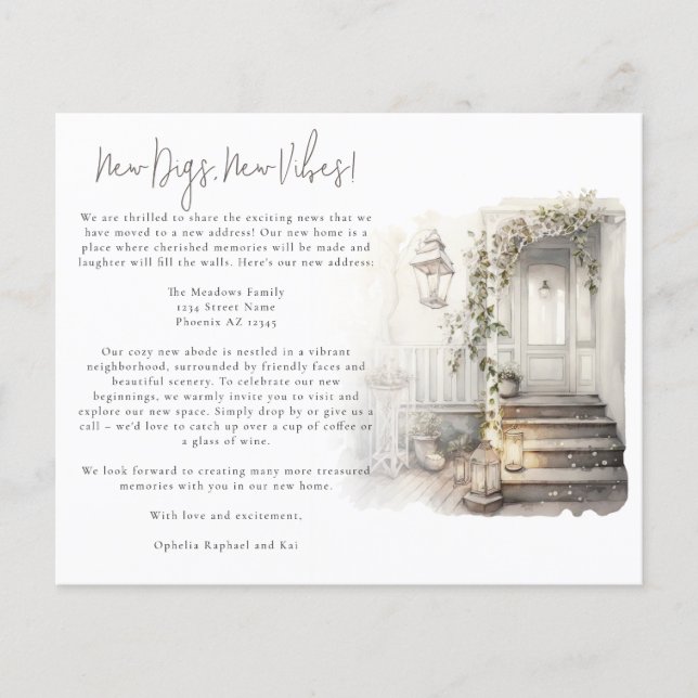 Flyer Ilustração inicial da cor d'água do PAPER Novo end (Frente)