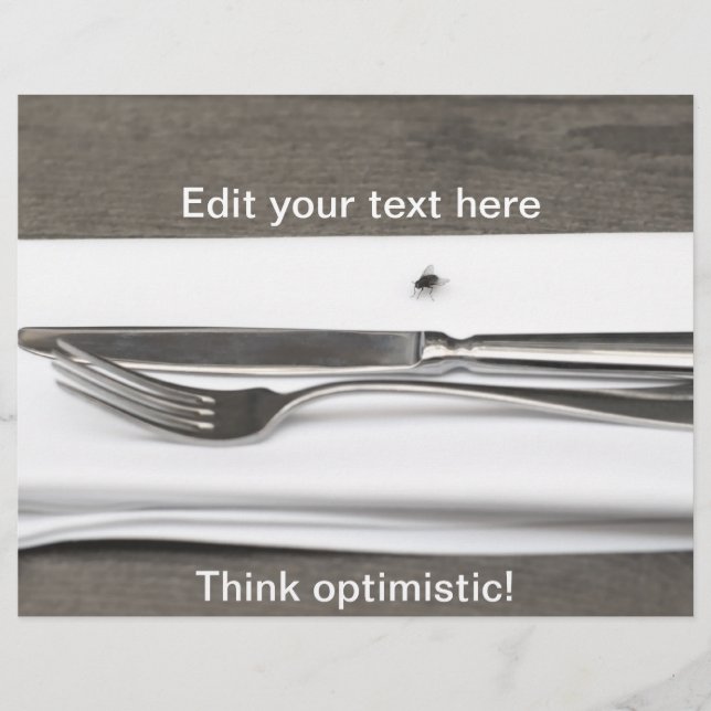 Flyer Imagem sarcástica Pense positivo! (Frente)