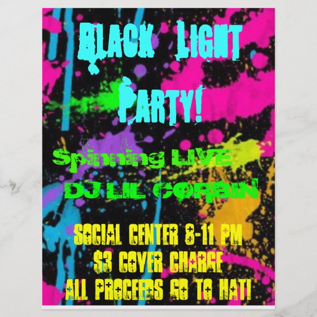 Flyer Img-thing, Black Light Party, Centro Social 8... (Frente)