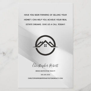 Flyer Imobiliária Prata Elegante