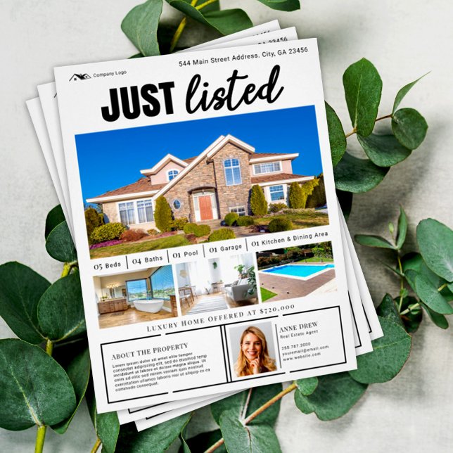 Flyer Imobiliário Branco Limpo Minimalista Acumulado Anú (Criador carregado)