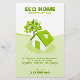 Flyer Imobiliário/Construção de aviador doméstico verde