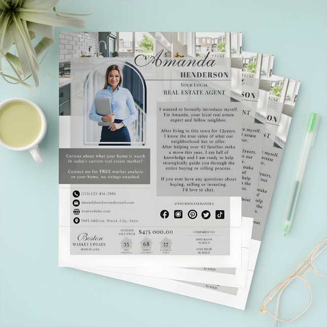 Flyer Imóveis Imóveis Imóveis Introdução Marketing Agric (Real Estate Realtor Introduction Marketing Farming Flyer)