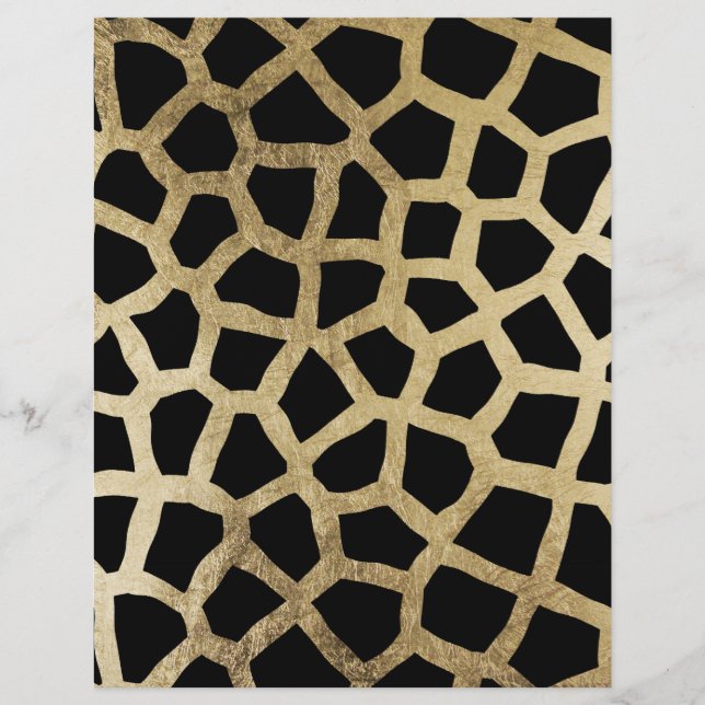 Flyer Impressão animal moderna de ouro negro elegante (Frente)