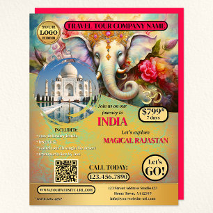 Flyer Índia Viagem Ganesh Colorful Modelo
