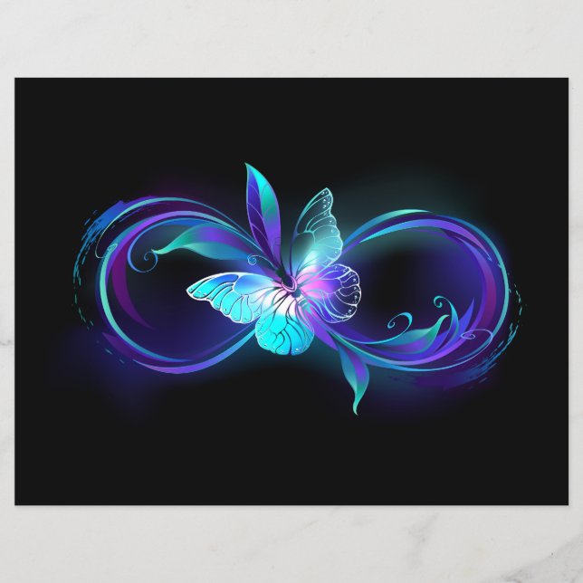 Flyer Infinidade brilhante com borboleta mágica (Frente)