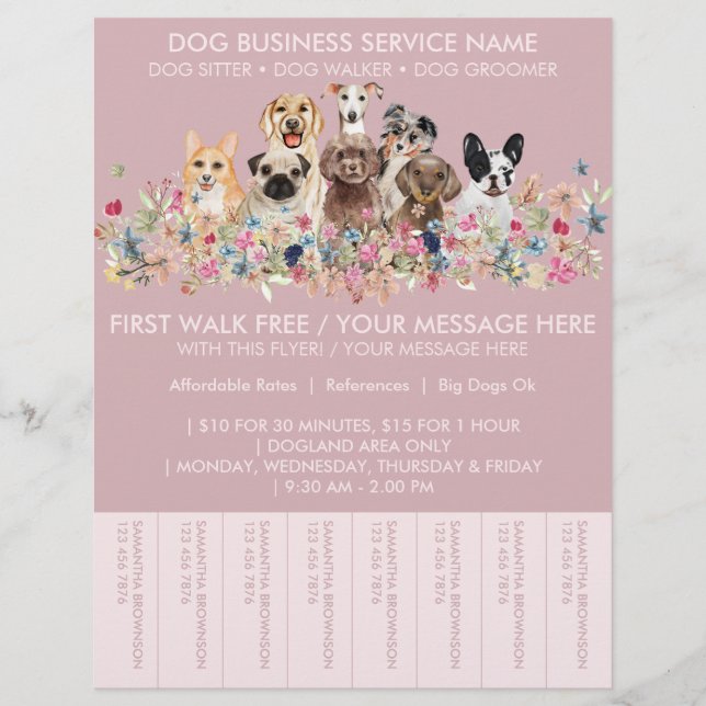 Flyer Ingressos com Orçamento para Passeador de Cães da  (Frente)