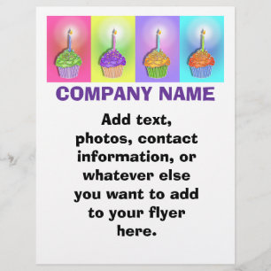 Flyer Insecto - cupcakes do aniversário