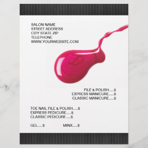 Flyer Insecto da tabela de preços do salão de beleza d