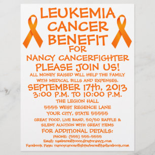 Flyer Insecto do benefício do cancer da leucemia
