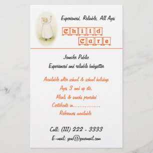 Flyer Insecto do negócio da baby-sitter da puericultura