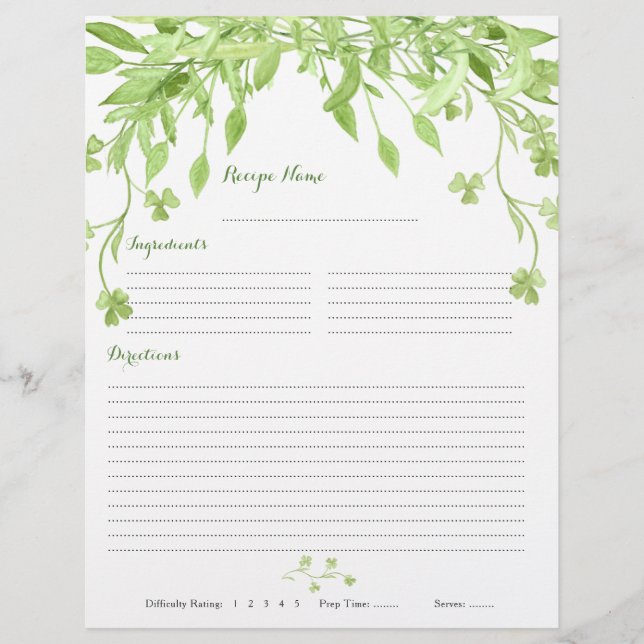 Flyer Inserções de Recipiente Floral de Vestido Verde (Frente)