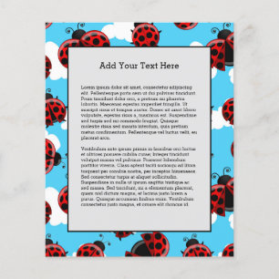 Flyer Insetos de Besouro Vermelho das Nuvens Brancas do 