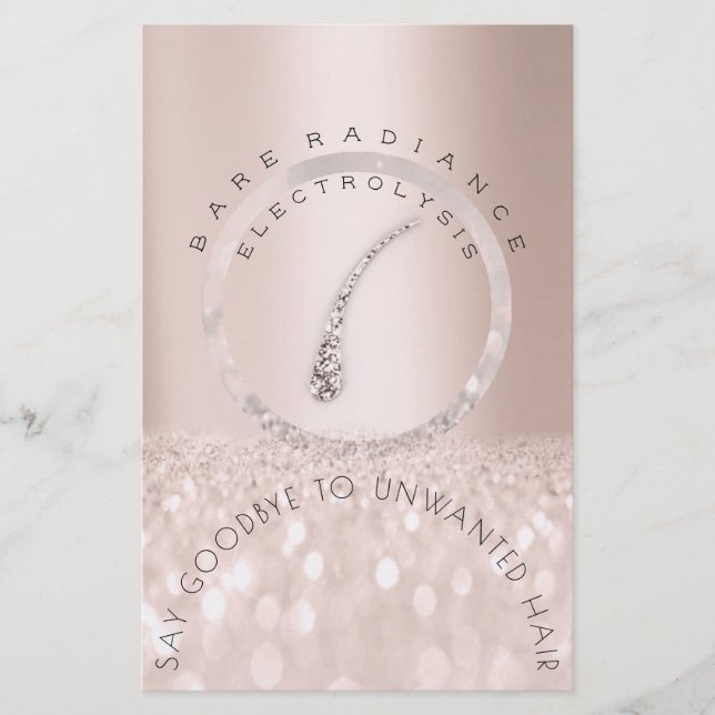 Flyer Instruções de Pós-Cuidado Eletrolise Rosa Brilho (Frente)