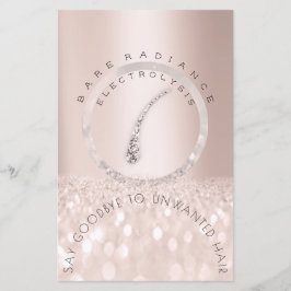 Flyer Instruções de Pós-Cuidado Eletrolise Rosa Brilho