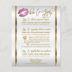 Flyer Instruções - Lip Com Brilho Rosa