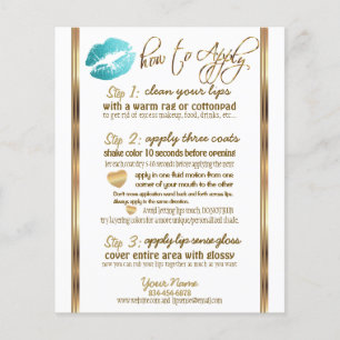 Flyer Instruções para 💋 de Lip com Glitter Teal - B