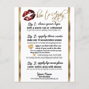 Flyer Instruções para Lip Cinnamon Red Glitter 2