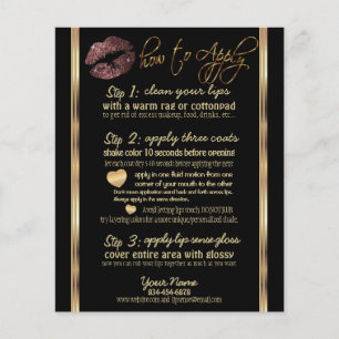 Flyer Instruções para Lip de Glitter Rosa escuro 2
