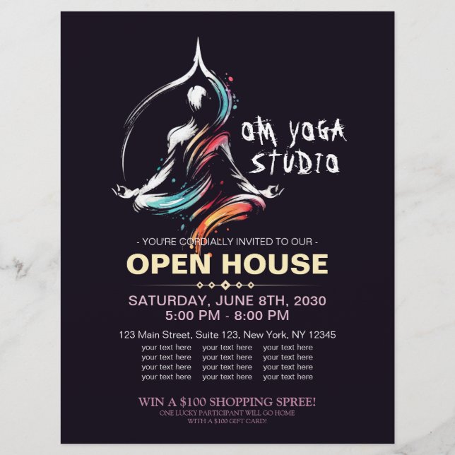 Flyer Instrutor de Meditação de Yoga Lotus Pose Bruske (Frente)