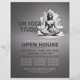 Flyer Instrutor de Meditação de Yoga Reiki Master Low Po