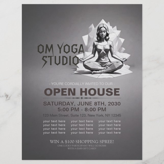 Flyer Instrutor de Meditação de Yoga Reiki Master Low Po (Frente)