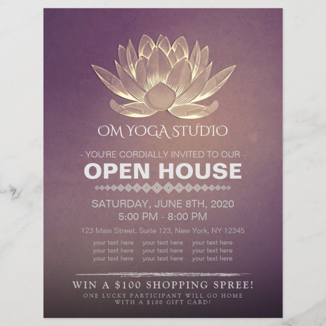 Flyer Instrutor de Meditação do YOGA Studio Open House L (Frente)