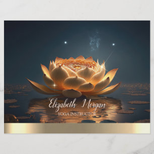 Flyer Instrutor de Yoga Elegante Lótus Escuro