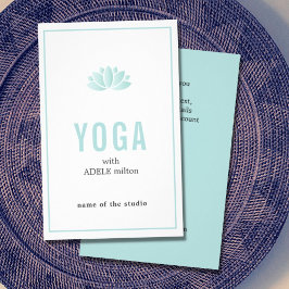 Flyer Instrutor Yoga do Ícone de Lotus Branco Azul mínim