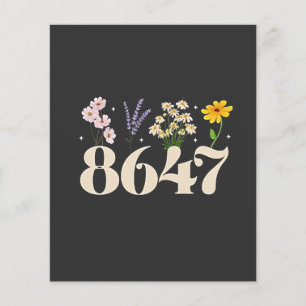 Flyer intage 8647, Anti Trump, Feminista Floral, Sutil