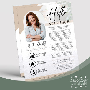 Flyer Introdução ao Agente de Realtor de Vizinho Cream H