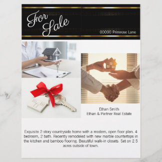 Flyer Introdução ao Marketing Imobiliário Preto e Dourad