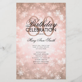 Flyer Inverno 80 Programa de Aniversário Rosa Dourada Wo