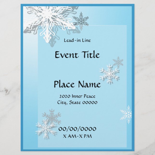 Flyer Inverno Icy Flocos de Neve (Frente)