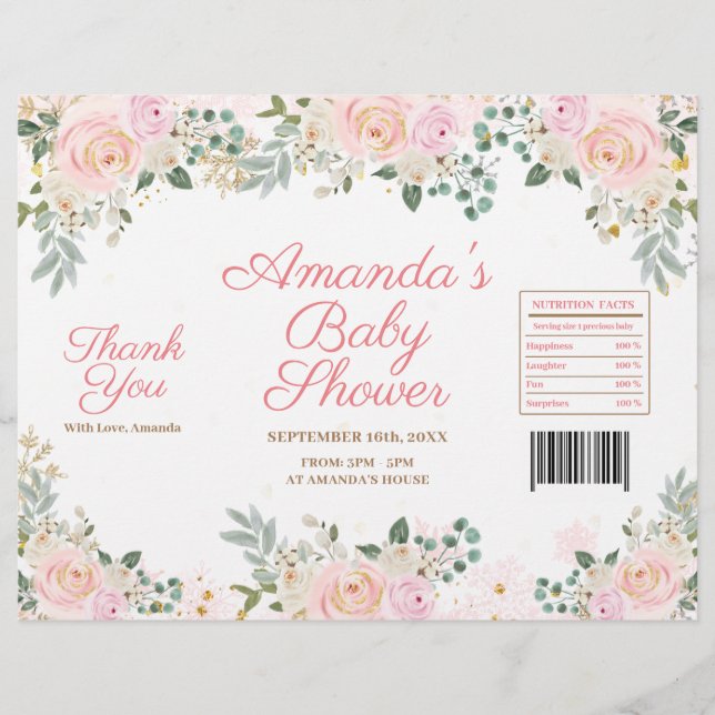 Flyer Inverno Rosa Floco de Neve Floral Saco de Batata F (Frente)