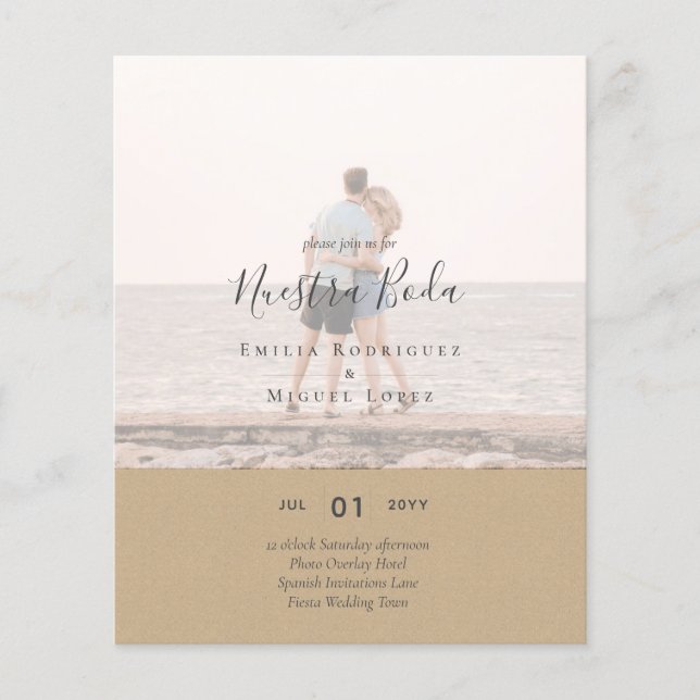 Flyer Invitación de Boda con Superposición de Fotos (Frente)
